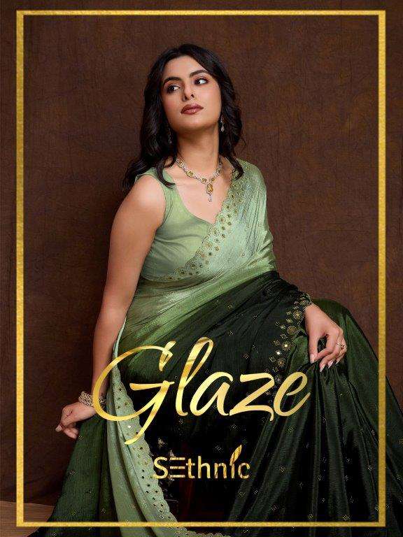 GLAZE VOL-01 BY ASLIWHOLESALE DESIGNER SOFT CHINON PRINTED SAREES