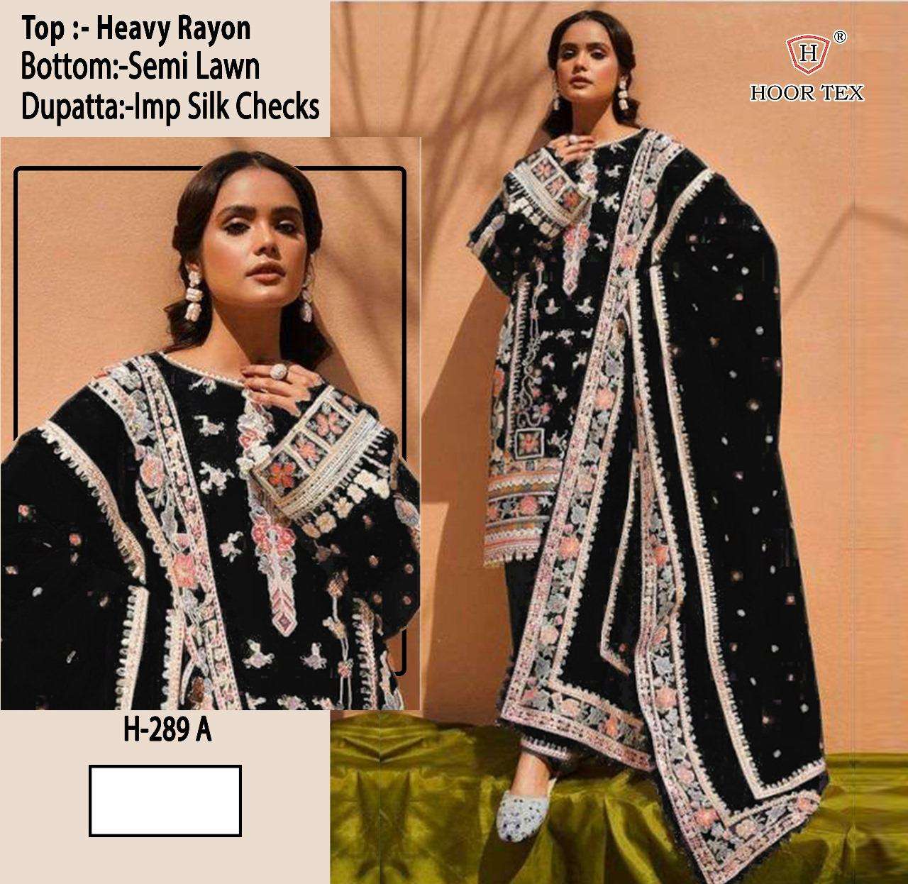 H-289 COLOURS BY HOOR TEX DESIGNER RAYON EMBROIDERED PAKISTANI DRESSES