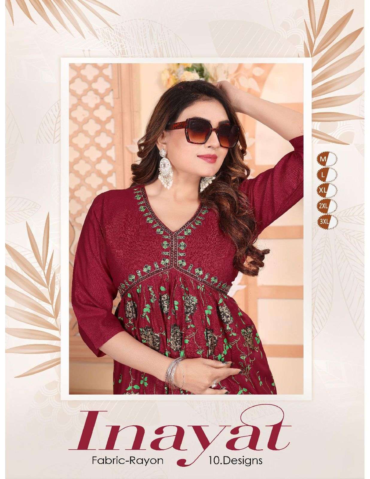 INAYAT VOL-01 BY ASLIWHOLESALE DESIGNER FACNY RAYON PRINT KURTIS