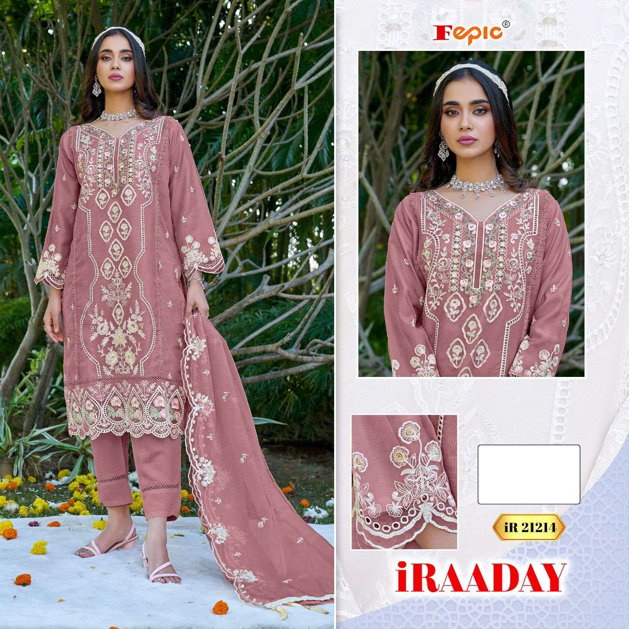 IR-21214 COLOURS BY FEPIC DESIGNER ORGANZA HEAVY EMBROIDERED PAKISTANI DRESSES