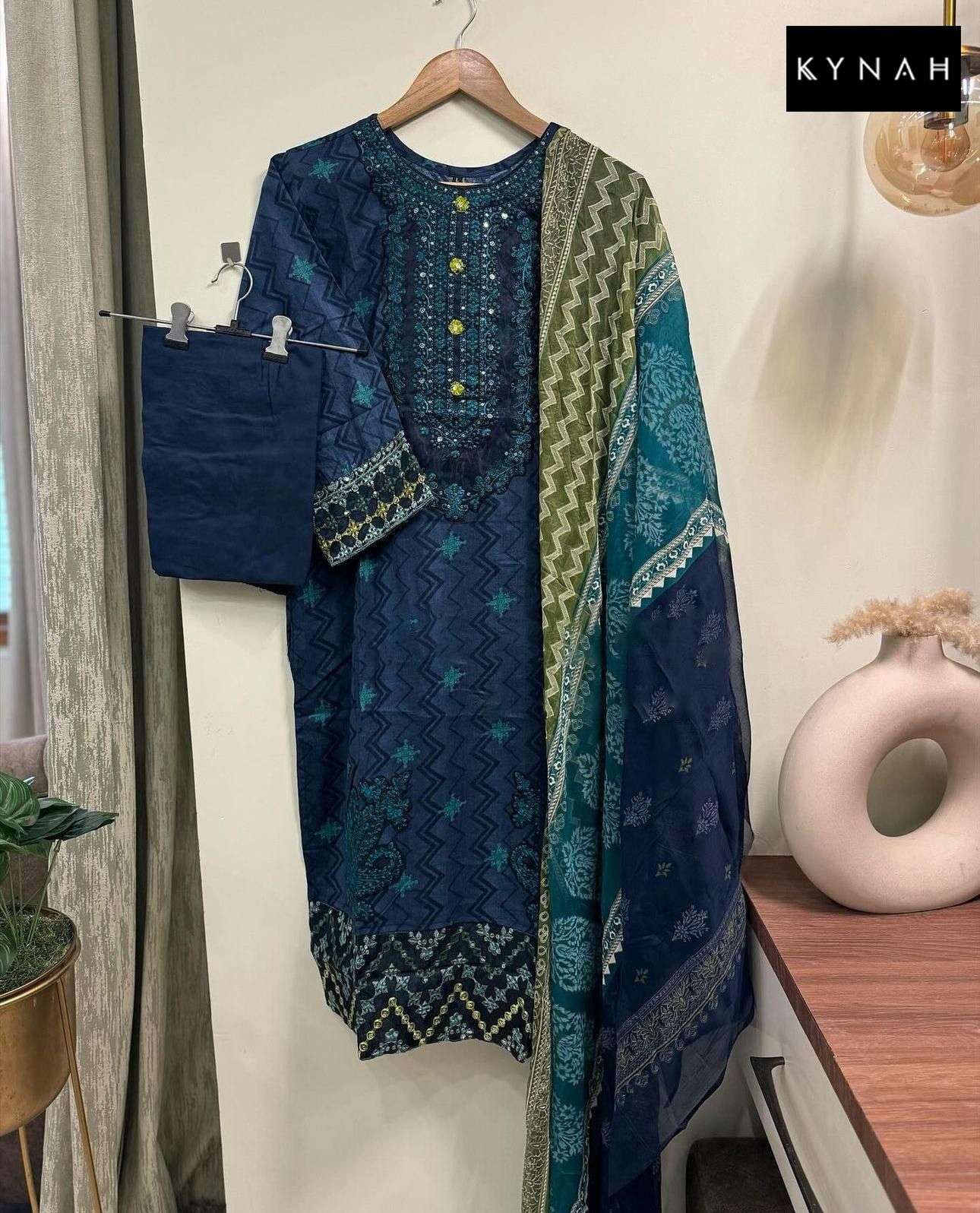 KYNAH 2187 BY ASLIWHOLESALE HEAVY PURE COTTON PRINT EMBROIDERY DRESSES