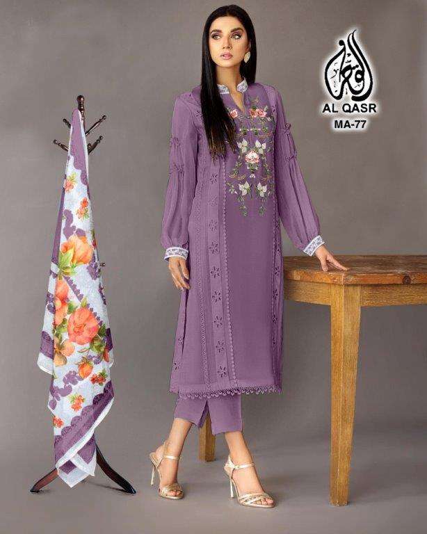 MA-77 COLOURS BY AL QASR DESIGNER FAUX GEORGETTE PAKISTANI DRESSES