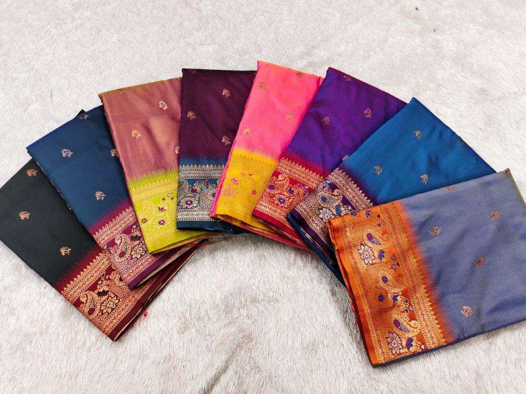 MB-1100 BY ASLIWHOLESALE DESIGNER SOFT BANARASI SILK WEAVING SAREES