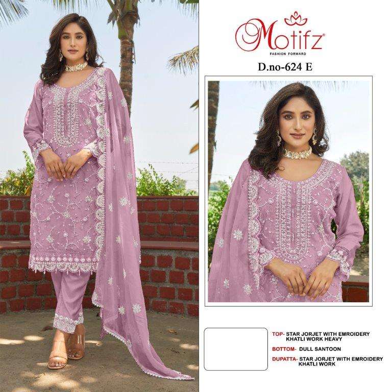 MOTIFZ 624 COLOURS BY MOTIFZ DESIGNER GEORGETTE EMBROIDERY PAKISTANI DRESSES