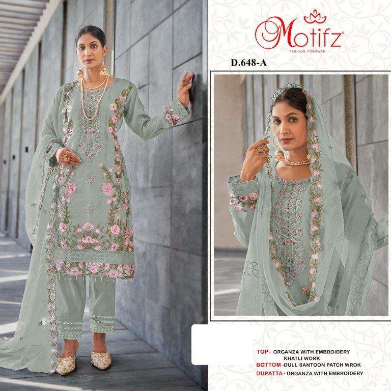 MOTIFZ 648 COLOURS BY MOTIFZ DESIGNER ORGANZA EMBROIDERY PAKISTANI DRESSES