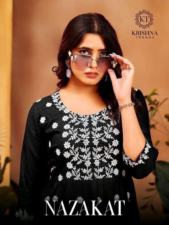 NAZAKAT VOL-01 BY KRISHNA TRENDZ DESIGNER FANCY 14KG RAYON PRINTED TOPS