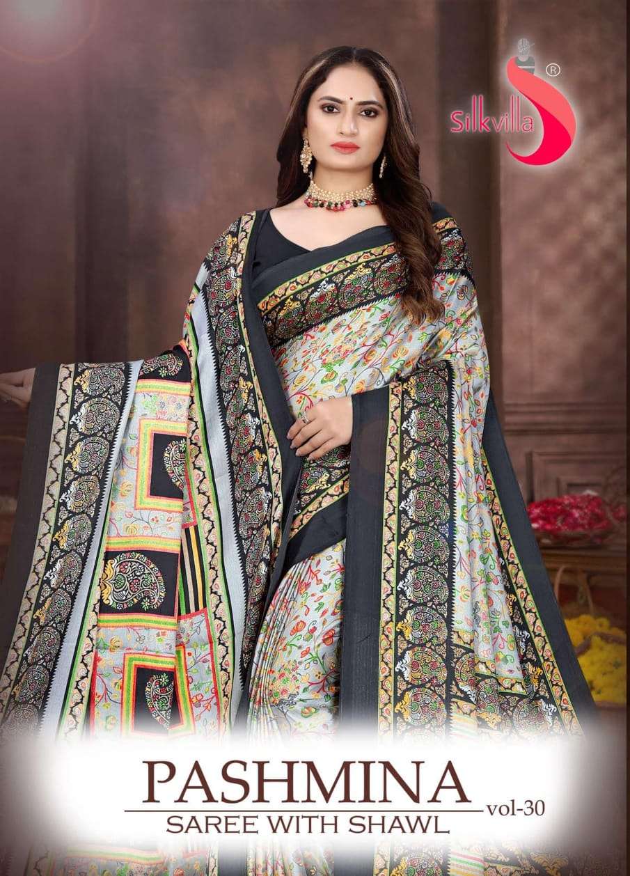 PASHMINA VOL-30 BY ASLIWHOLESALE DESIGNER SOFT PASHMINA PRINTED SAREES