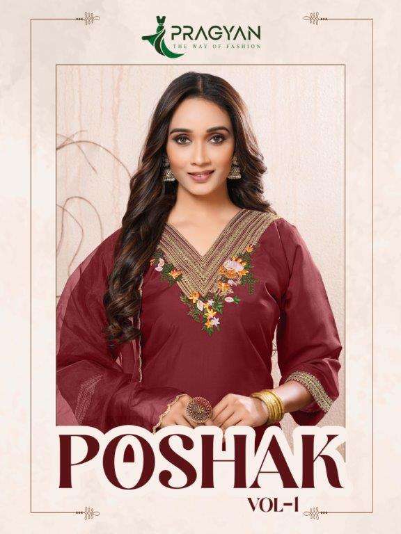 POSHAK VOL-01 BY PRAGYAN DESIGNER FACNY ROMAN SILK PRINT DRESSES