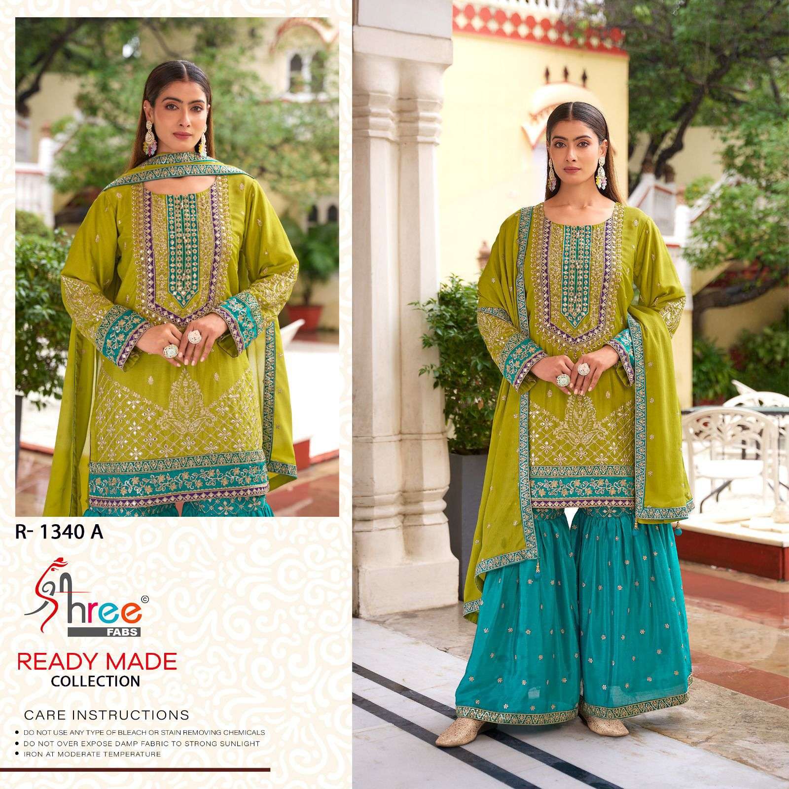 R-1340 COLOURS BY SHREE FABS HEAVY EMBROIDERED CHINON PAKISTANI DRESSES