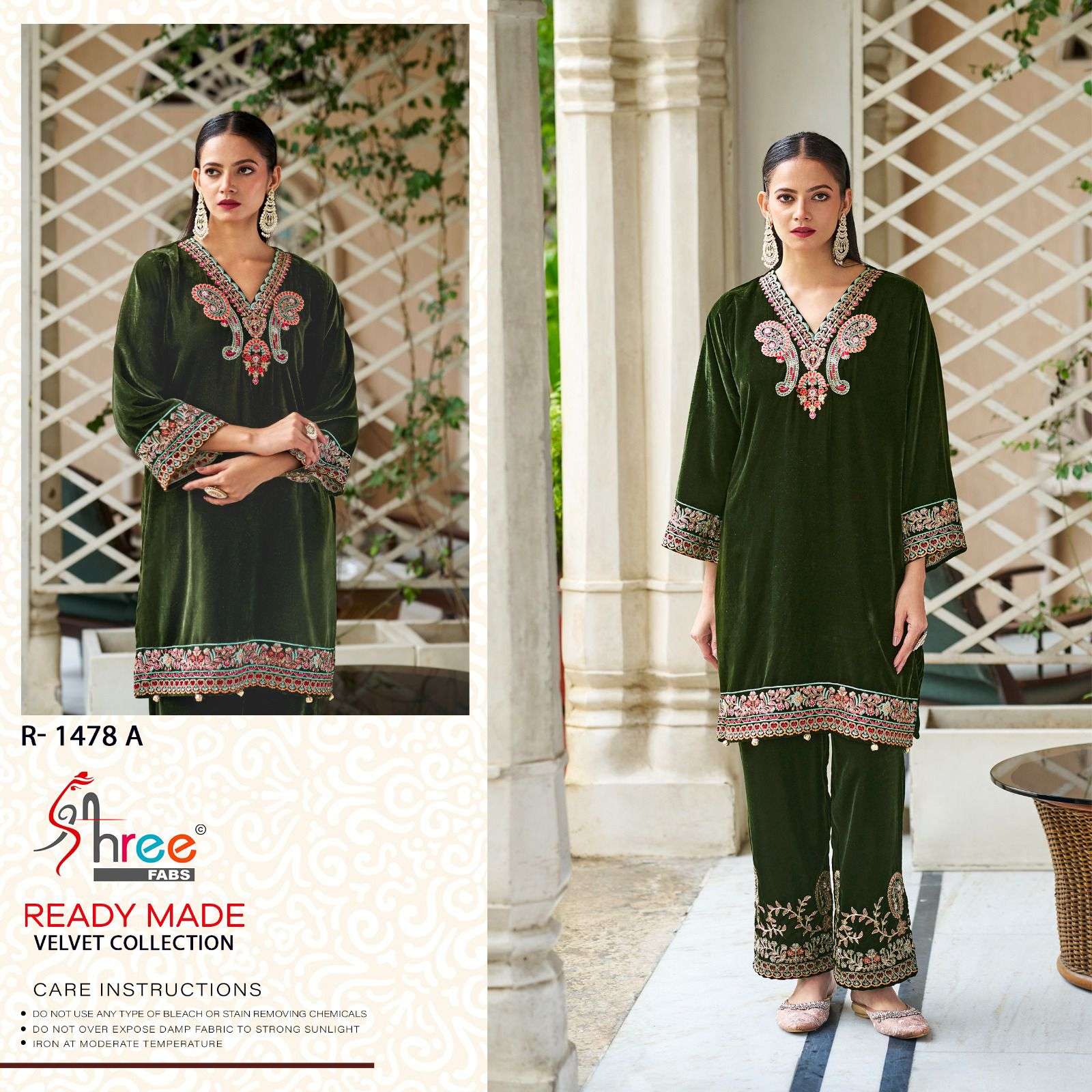 R-1478 COLOURS BY SHREE FABS HEAVY EMBROIDERED VELVET PAKISTANI DRESSES