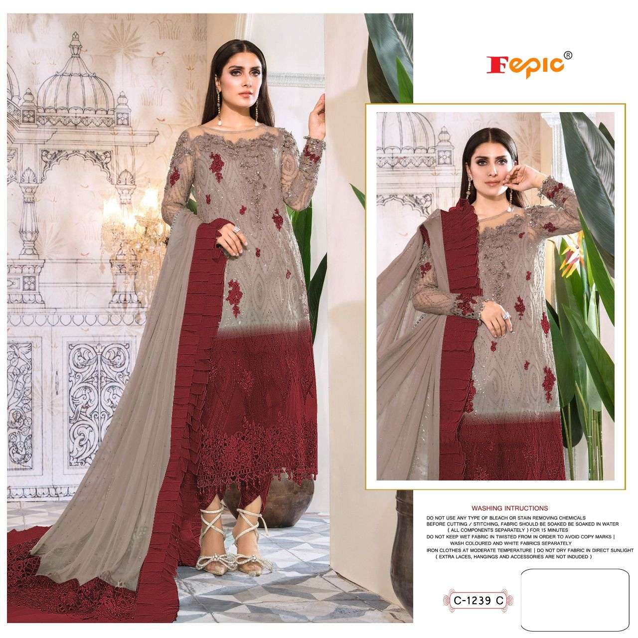 ROSEMEEN C-1239 COLOURS BY FEPIC DESIGNER NET EMBROIDERY DRESSES