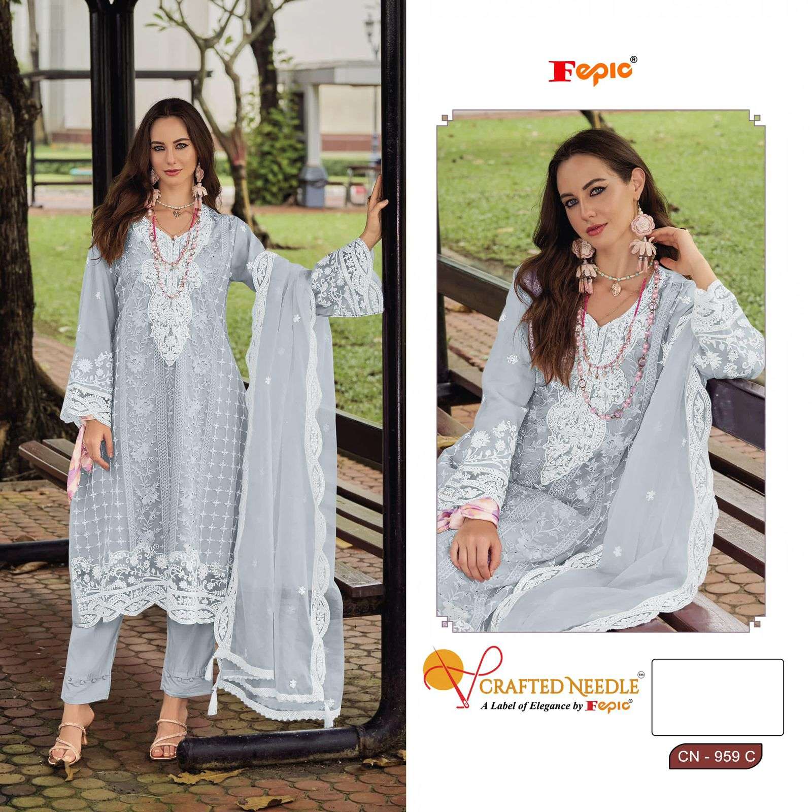 ROSEMEEN CN-959 COLOURS BY FEPIC DESIGNER ORGANZA STICHED PAKISTANI DRESSES