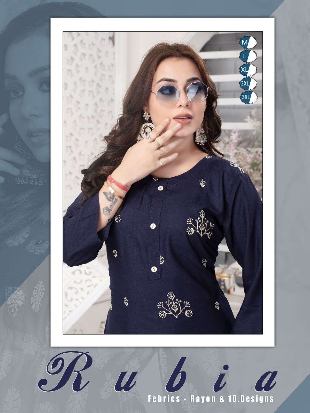 RUBIA VOL-01 BY ASLIWHOLESALE DESIGNER FACNY RAYON PRINT KURTIS