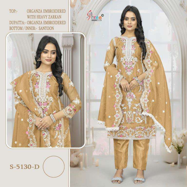 S-5130 COLOURS BY SHREE FABS DESIGNER ORGANZA SILK EMBROIDERY PAKISTANI DRESSES