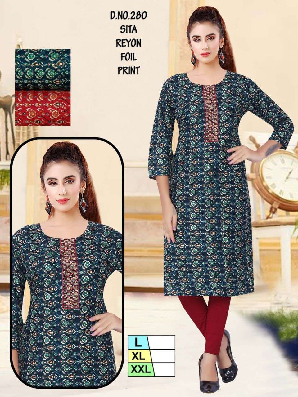 SITA VOL-01 BY ASLIWHOLESALE DESIGNER FACNY RAYON PRINT KURTIS