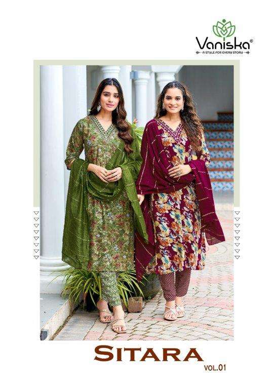 SITARA VOL-01 BY VANISKA DESIGNER FACNY RAYON PRINT DRESSES