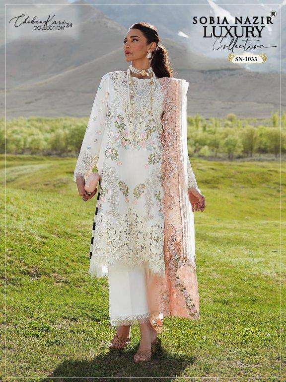 SN 1033 BY SOBIA NAZIR DESIGNER HEAVY LAWN COTTON PRINT DRESSES