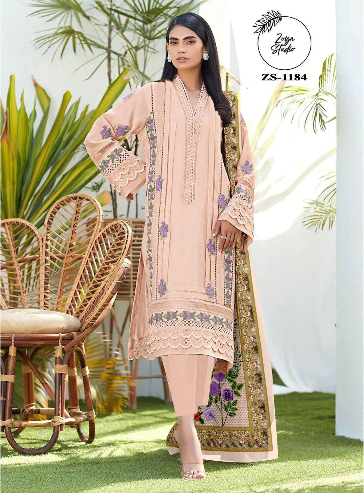 ZS-1184 COLOURS BY ZOYA STUDIO DESIGNER FANCY GEORGETTE STITCHED DRESSES