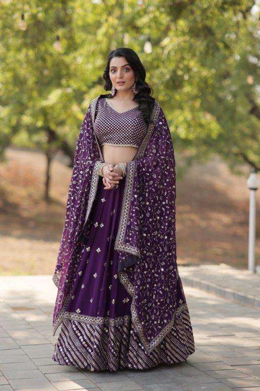 ZSR-3088 COLOURS BY ASLIWHOLESALE DESIGNER FAUX GEORGETTE LEHENGAS