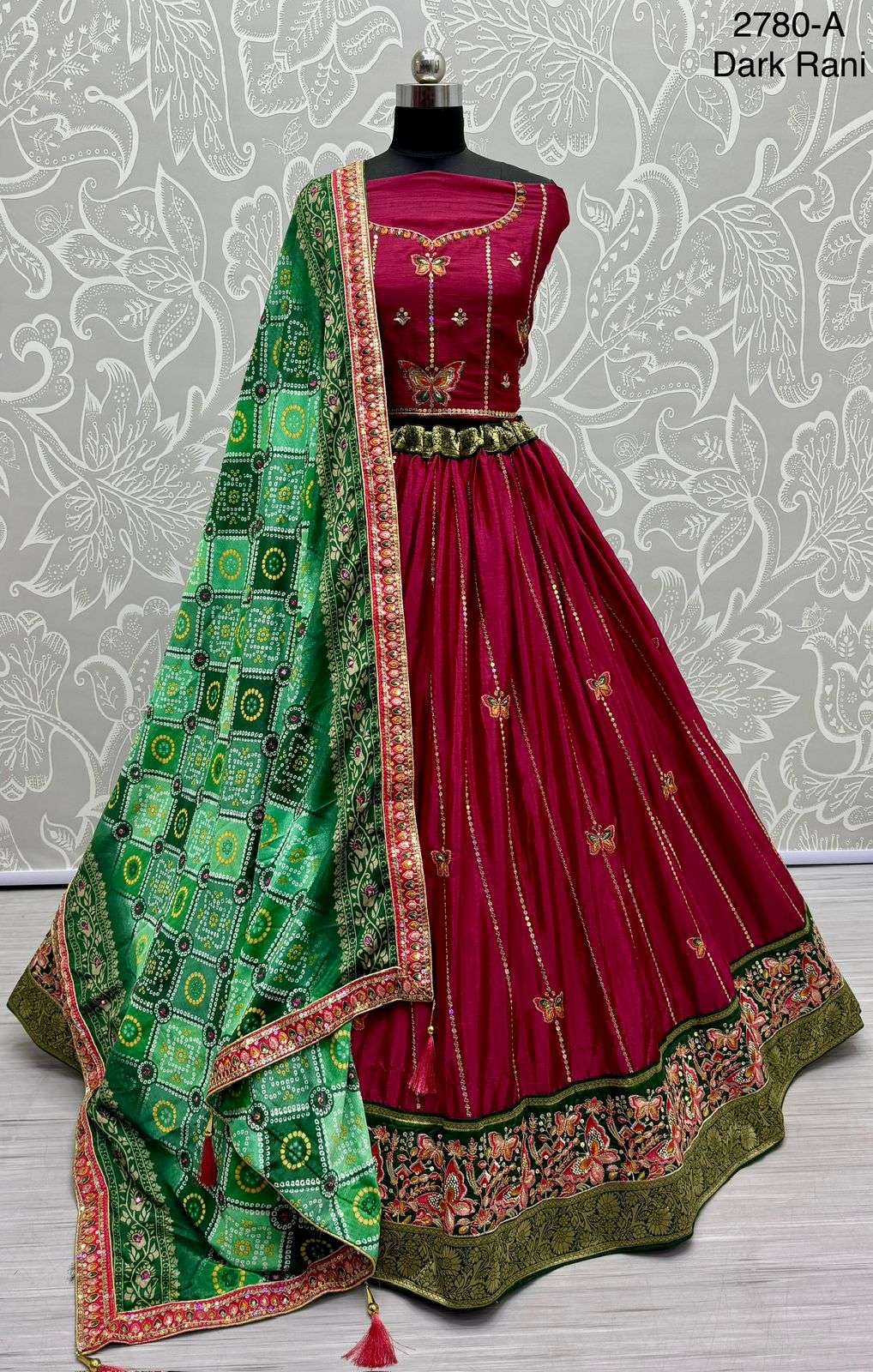 A-2780 COLOUR BY ASLIWHOLESALE HEAVY DESIGNER GADHAWAL SILK BRIDAL LEHENGAS