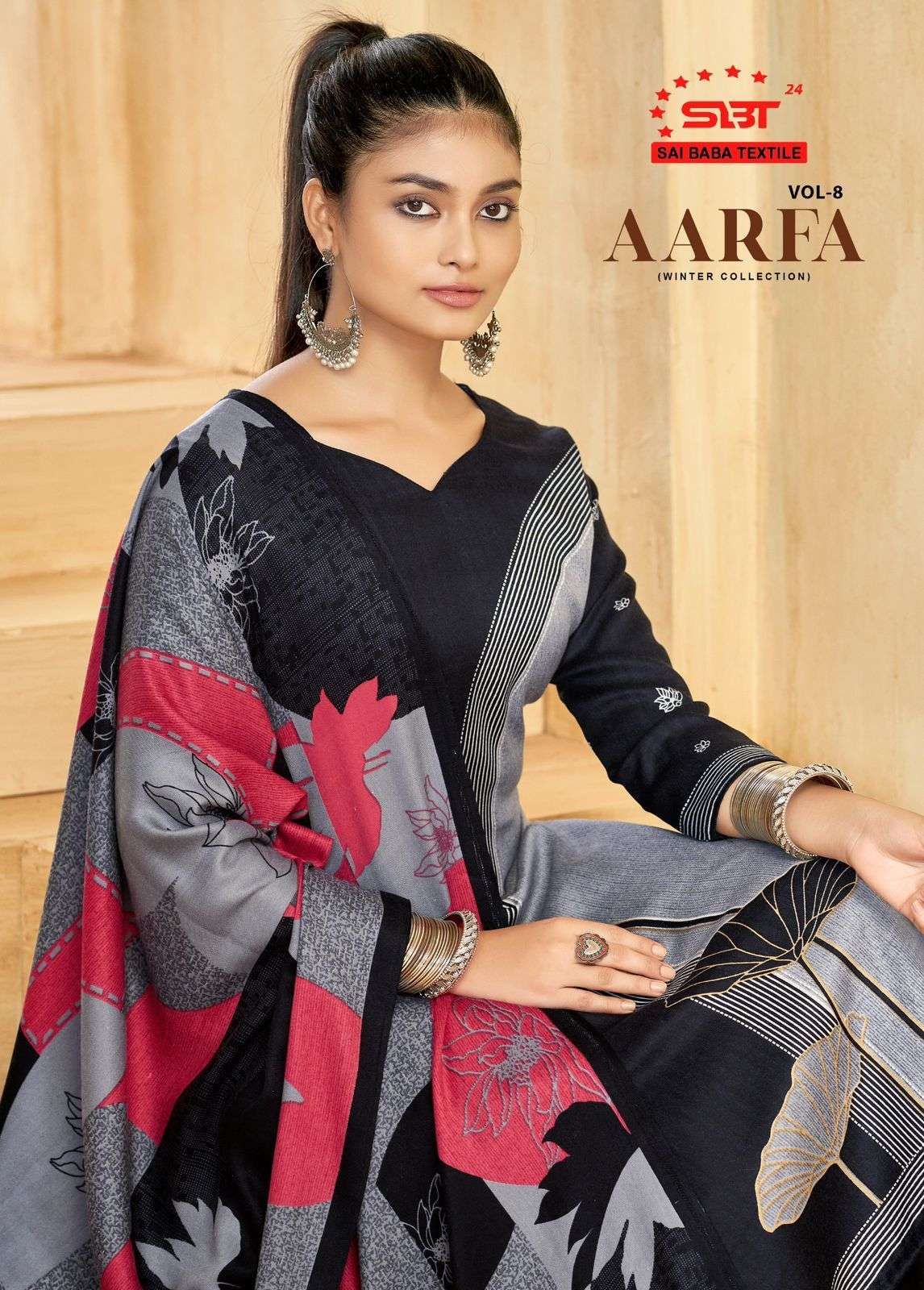 AARFA VOL-08 BY ASLIWHOLESALE DESIGNER FACNY PASHMINA PRINT DRESSES