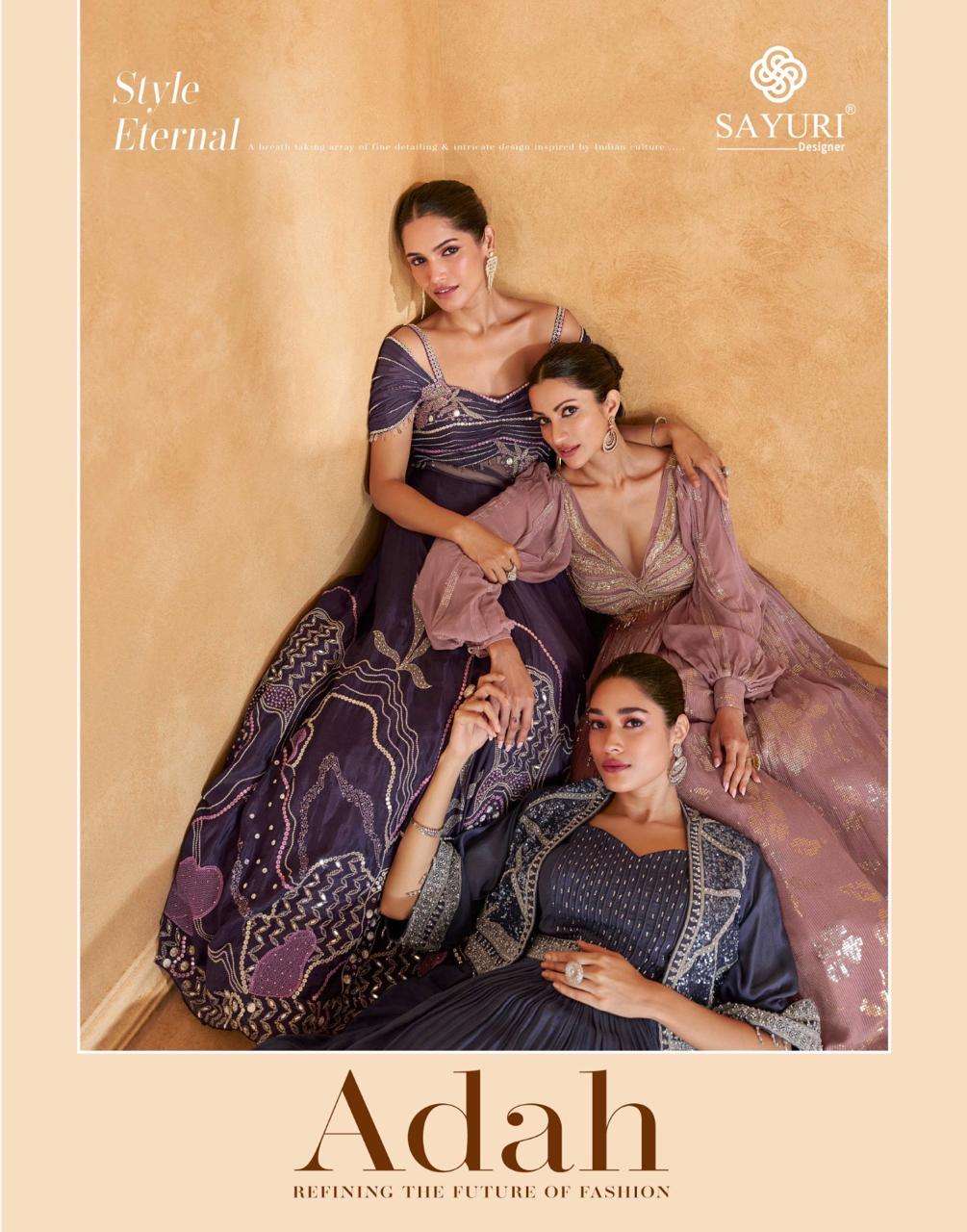 ADAH BY SAYURI 5629 TO 5631 SERIES HEAVY CHINON SILK EMBROIDERED DRESSES