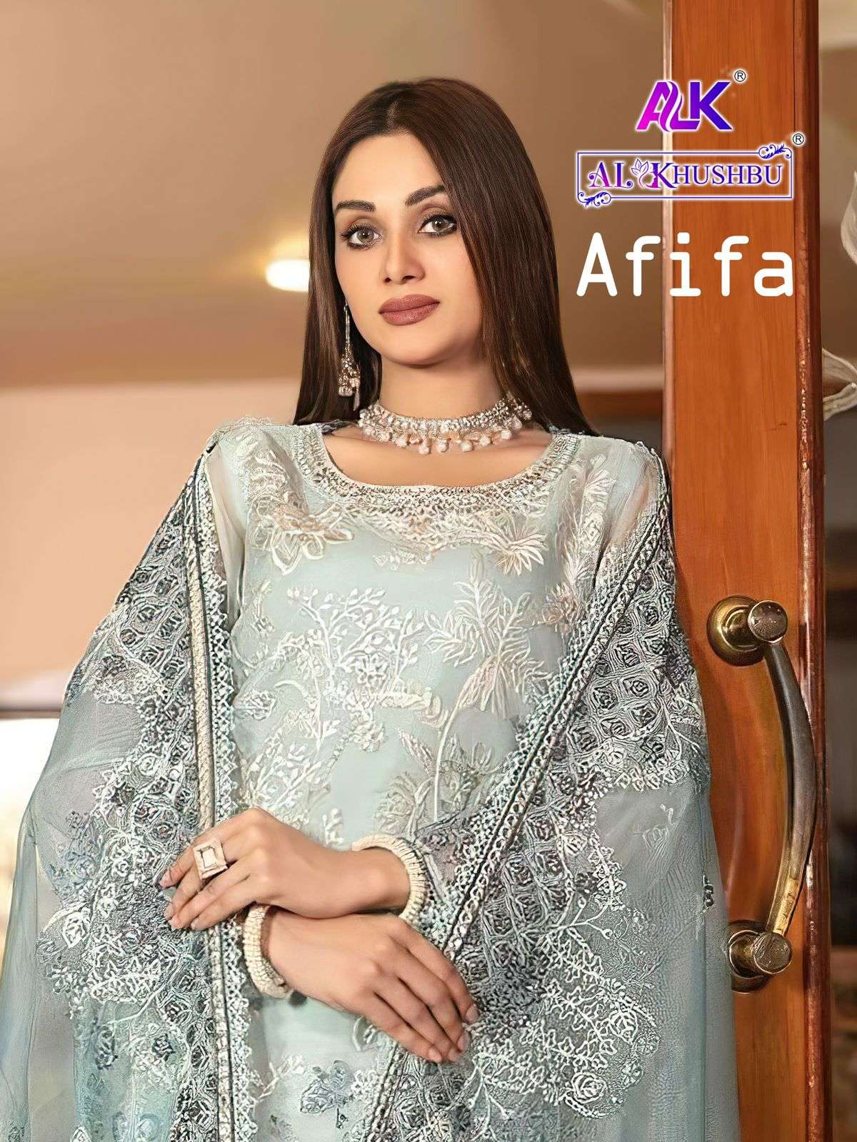 AFIFA BY AL KHUSHBU HEAVY GEORGETTE EMBROIDERY PAKISTANI DRESS