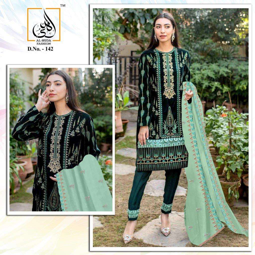 AL HUDA 121 HIT DESIGNE BY AL HUDA HEAVY VELEVT STITCHED DRESSES