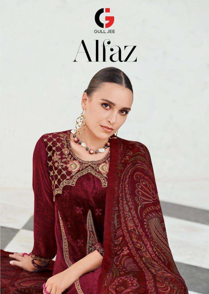 ALFAZ BY GULL JEE 50001 TO 50006 SERIES VISCOSE VELVET EMBROIDERY DRESSES