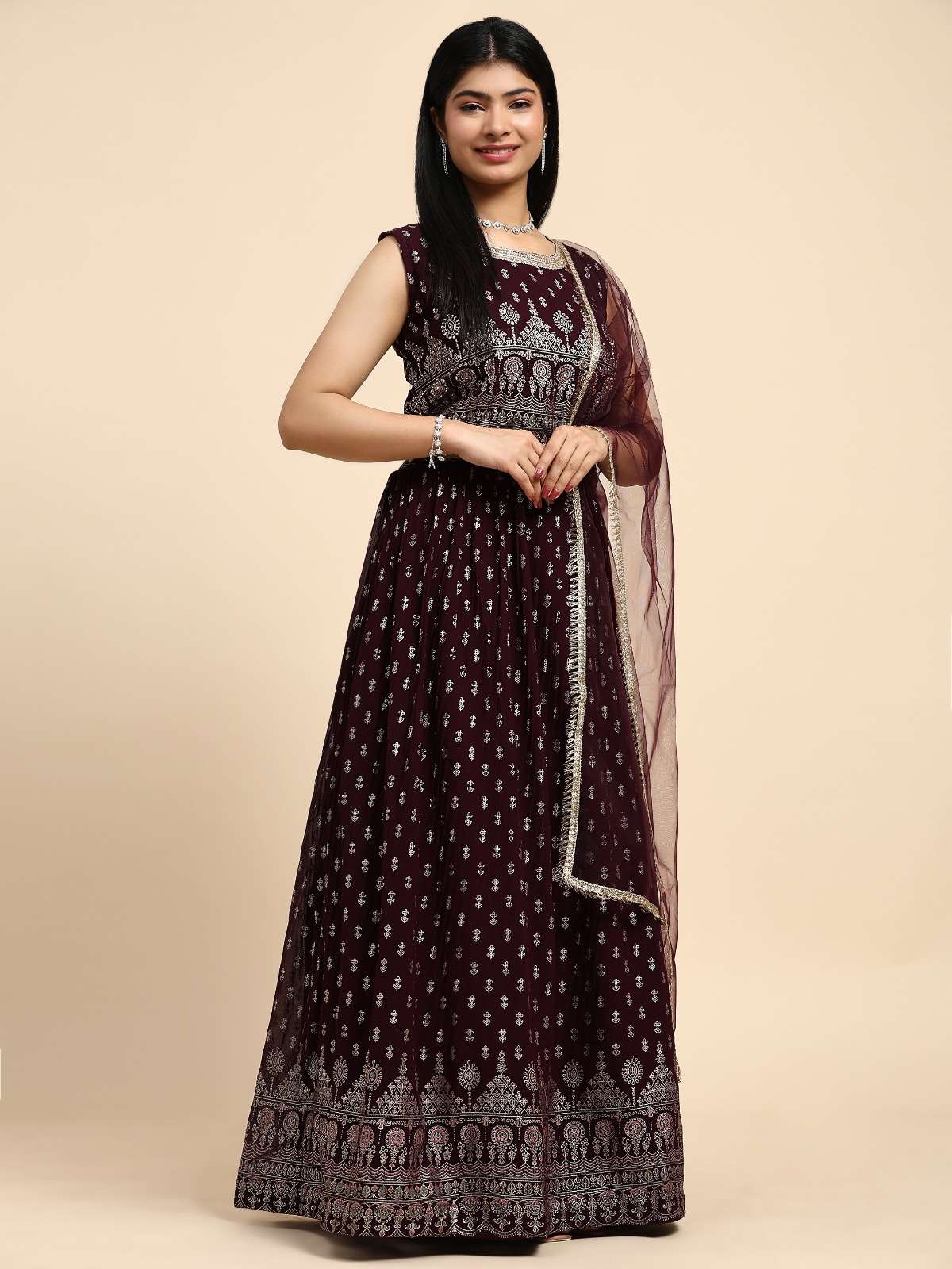 AMOHA G-3126 BY AMOHA TRENDZ FANCY GEORGETTE FABRICS STITCHED GOWNS