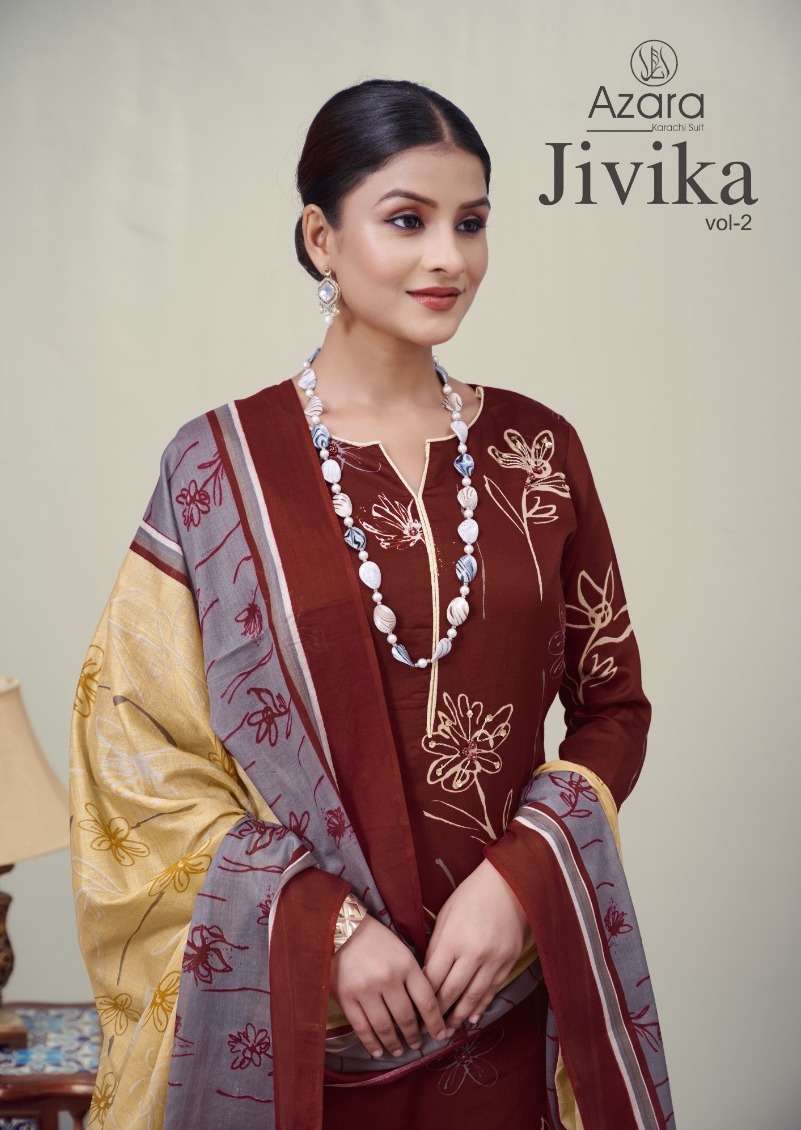 AZARA JIVIKA VOL-02 BY RADHIKA FASHION DESIGNER ZAM COTTON PRINTED DRESSES