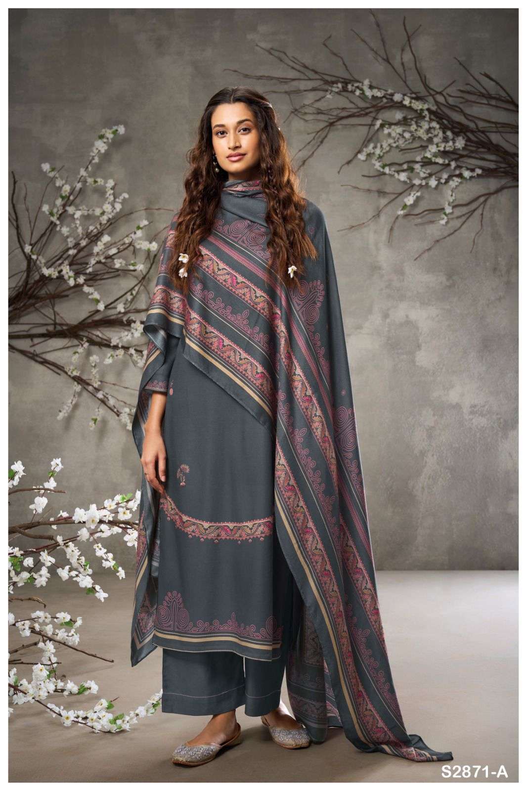 BORTE 2871 BY GANGA FASHIONS HEAVY PREMIUM PASHMINA DIGITAL PRINT DRESSES