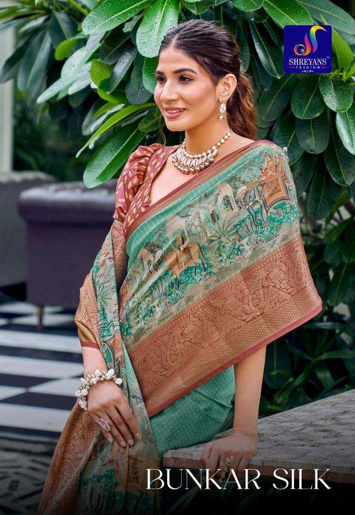 BUNKER SILK BY SHREYANS FASHION BS-01 TO BS-09 SERIES RAW SILK SAREES