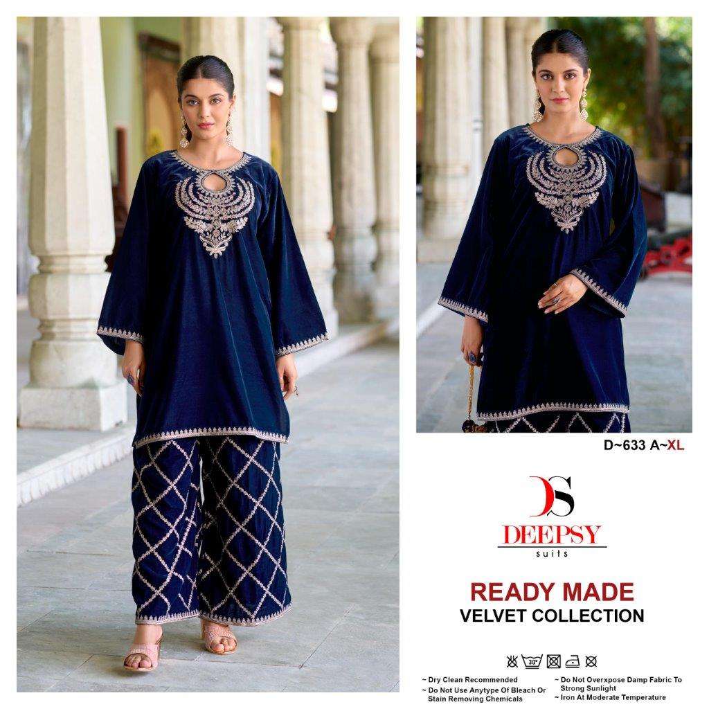 D-633 COLOURS BY DEEPSY SUITS HEAVY VELVET EMBROIDERY PAKISTANI DRESSES