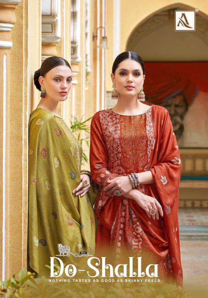 DO-SHALLA BY ALOK SUIT 1607-001 TO 1607-006 SERIES PASHMINA DESIGNER PRINTED DRESSES