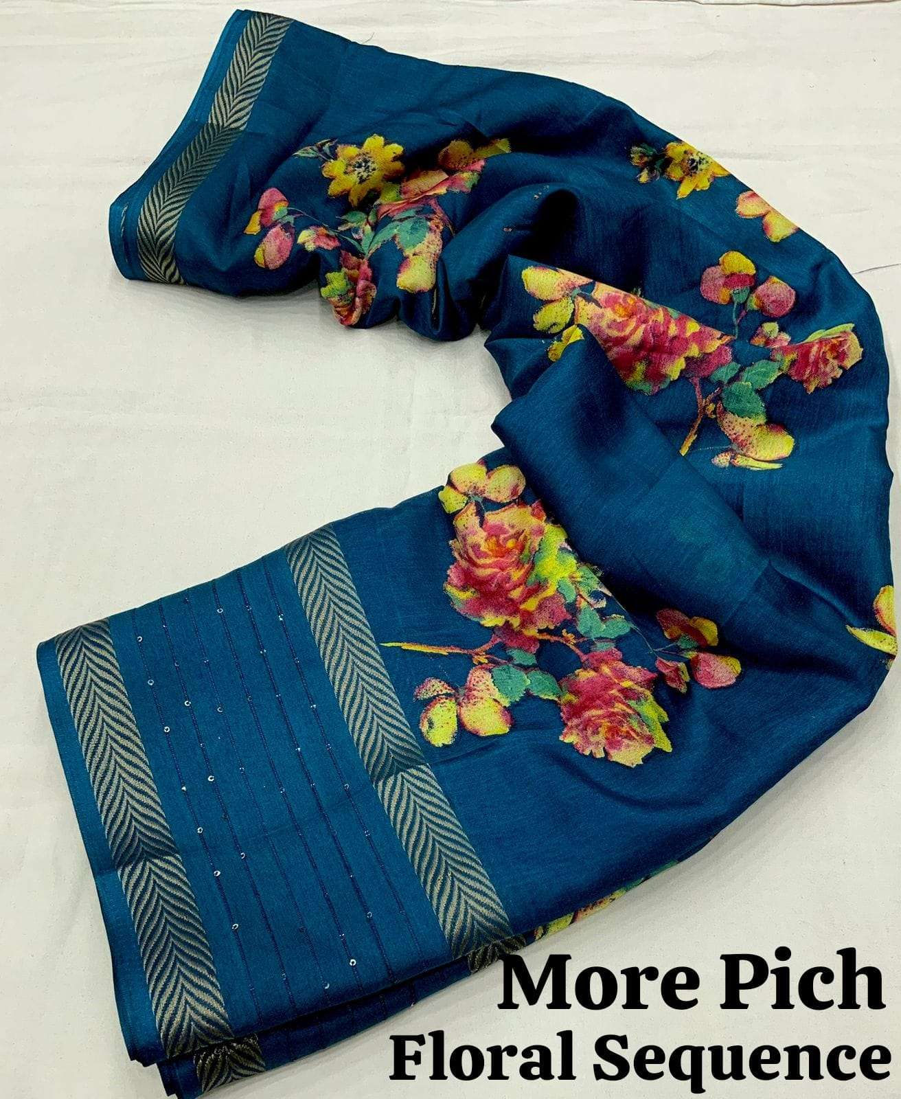 FLORAL SEQUENCE BY ASLIWHOLESALE DESIGNER FANCY SOFT COTTON PRINTED SAREES