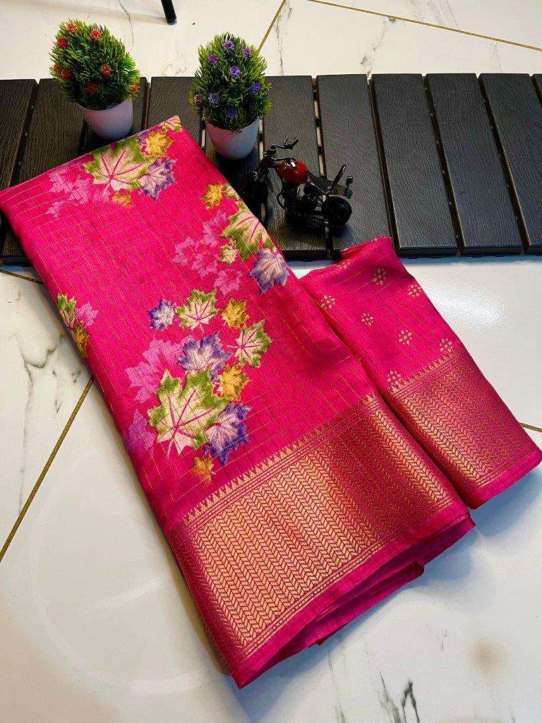 FLOWER BY ASLIWHOLESALE DESIGNER SOFT DOLA SILK FANCY WORK SAREES