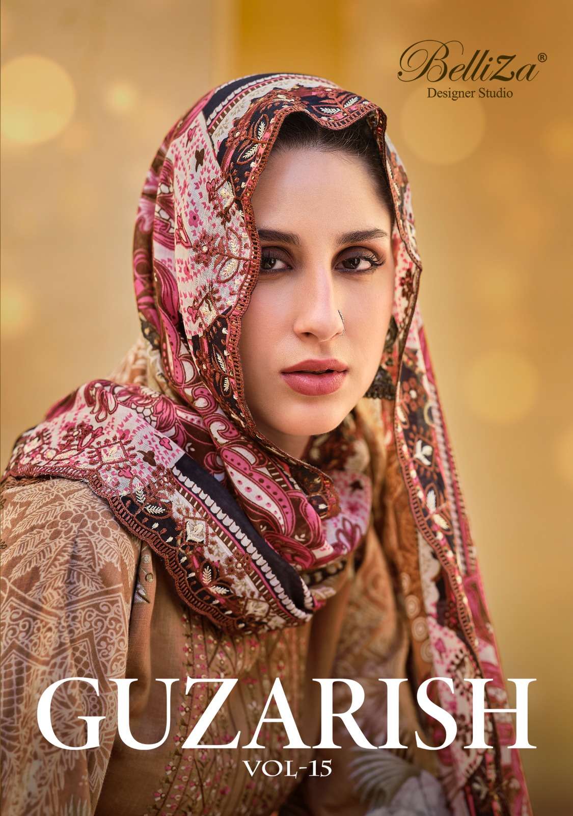 GUZARISH VOL-15 BY BELLIZA 955-001 TO 955-008 SERIES COTTON EMBROIDERY DRESSES