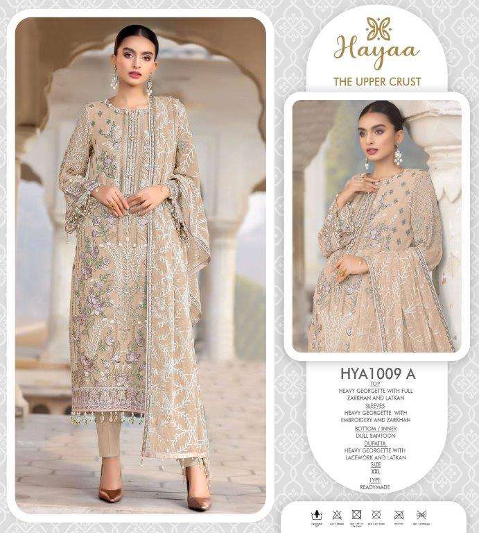 HAYAA 1009 COLOURS BY SAFA CREATION DESIGNER FAUX GEORGETTE PAKISTANI DRESSES