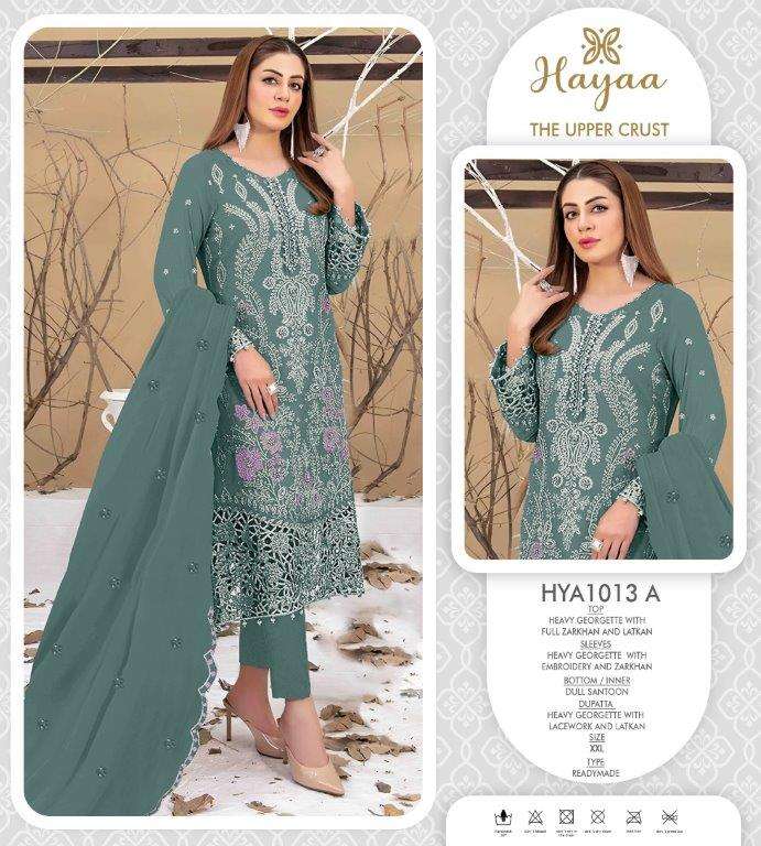 HAYAA 1013 COLOURS BY SAFA CREATION DESIGNER FAUX GEORGETTE PAKISTANI DRESSES