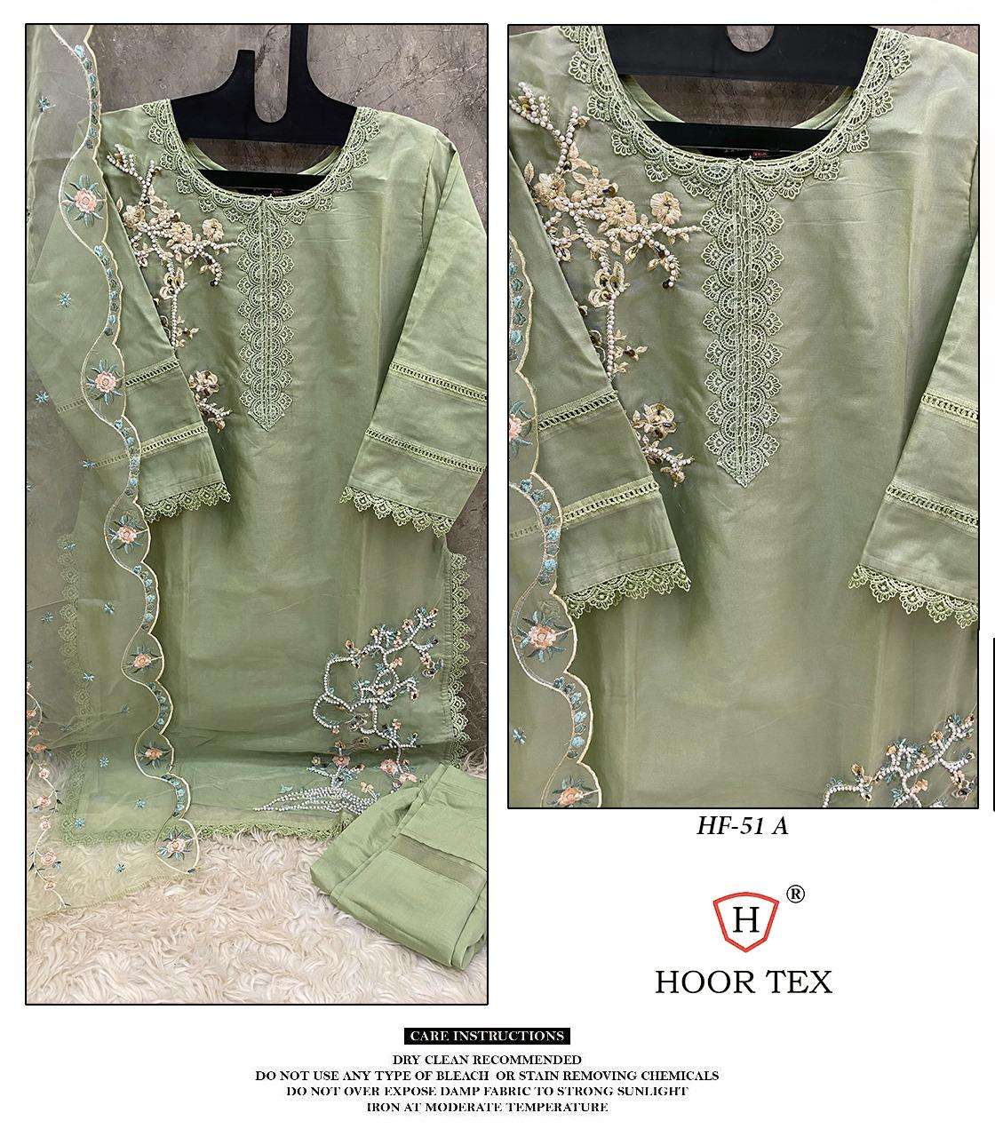 HF-51 COLOURS BY HOOR TEX DESIGNER ORGANZA EMBROIDERED PAKISTANI DRESSES