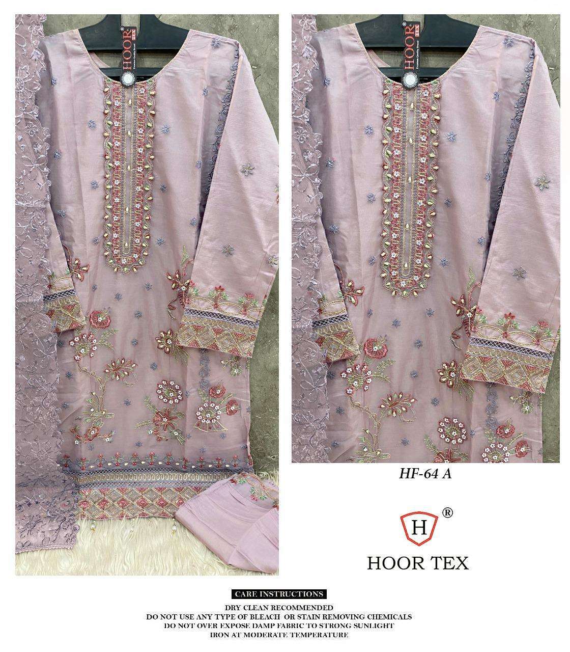 HF-64 COLOURS BY HOOR TEX DESIGNER ORGANZA EMBROIDERED PAKISTANI DRESSES