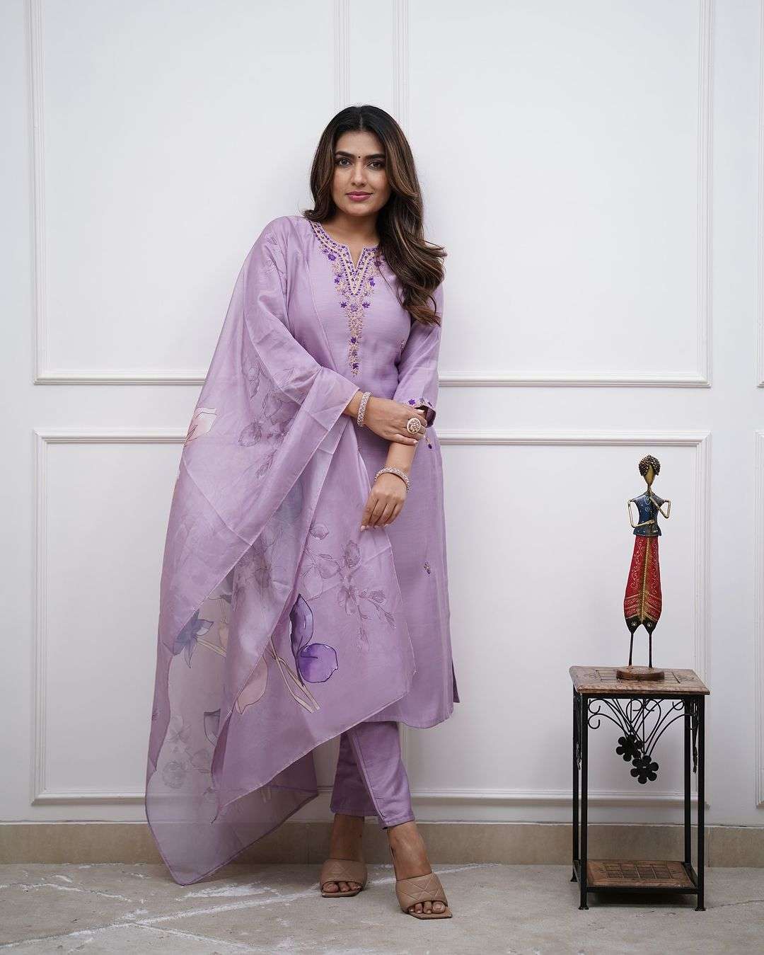 HIMANSHI VOL-567 BY ASLIWHOLESALE DESIGNER FACNY MUSLIN SILK PRINT DRESS