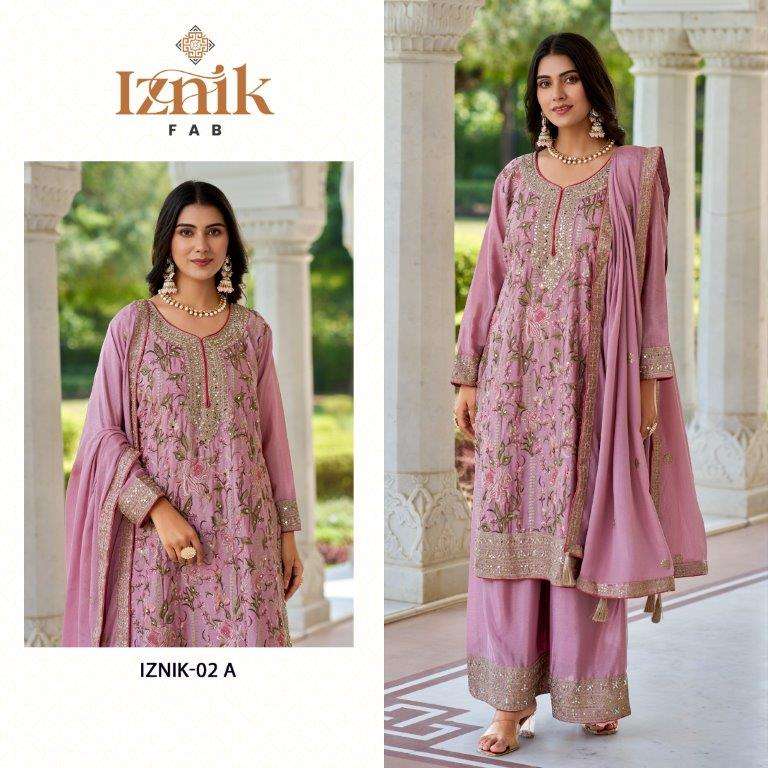 IF-02 COLOURS BY IZNIK FAB DESIGNER CHINON SILK EMBROIDERY PAKISTANI DRESSES