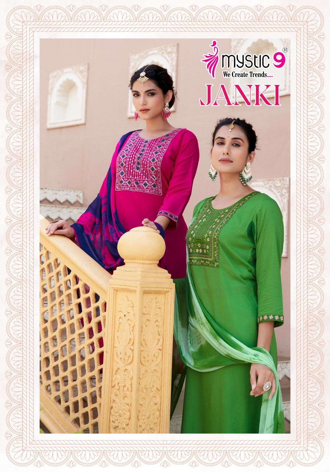 JANKI VOL-01 BY MYSTIC 9 1001 TO 1008 SERIES PREMIUM RAYON PRINT DRESSES