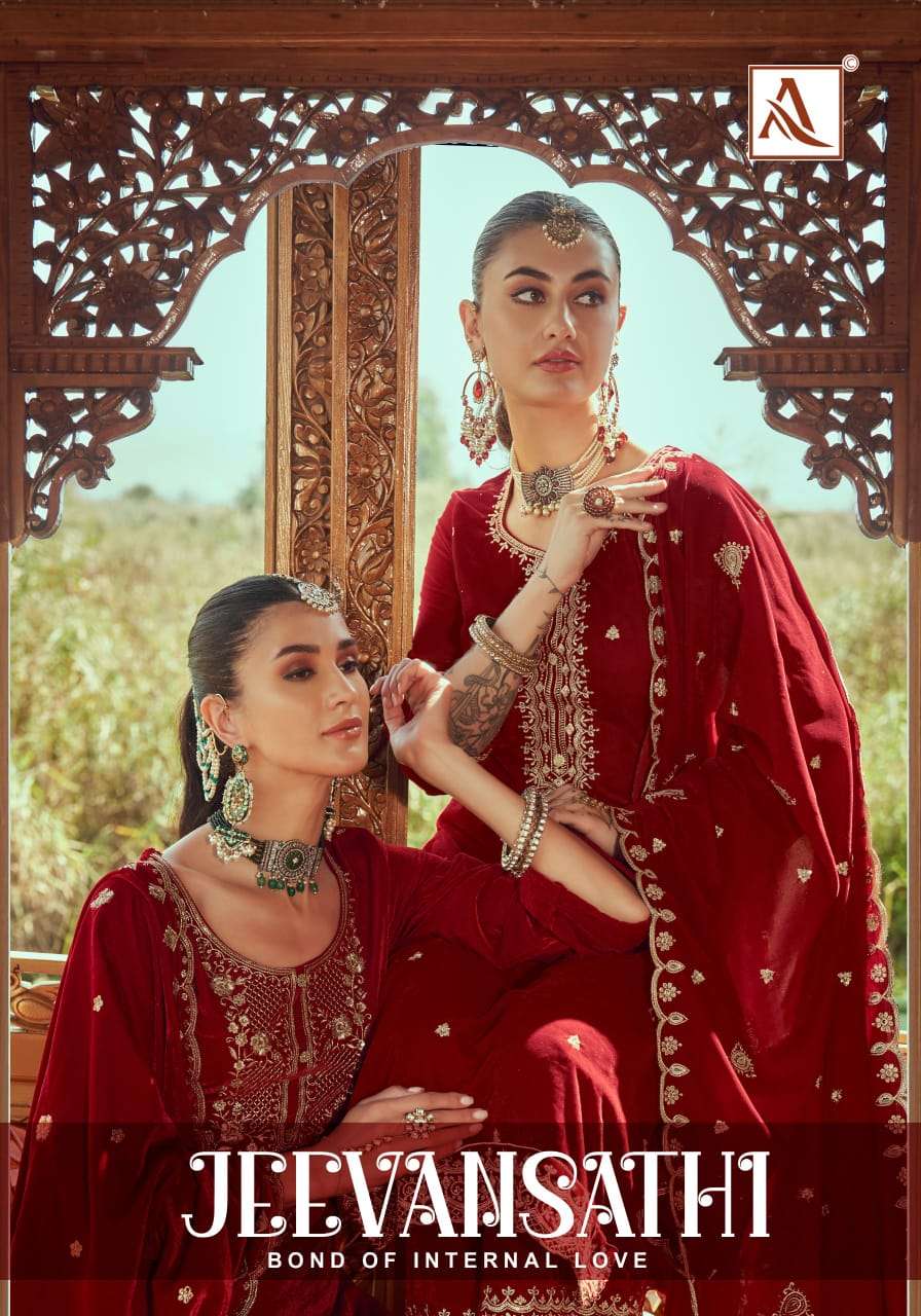 JEEVANSATHI BY ALOK SUIT 1657-001 TO 1657-002 SERIES VELVET DESIGNER PRINTED DRESSES