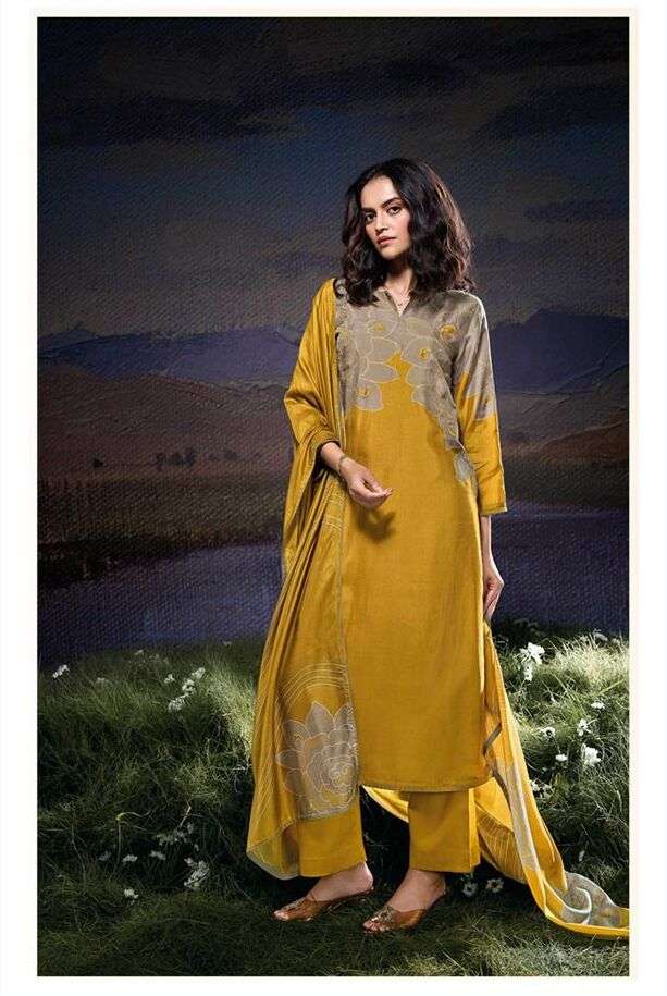 JULISSA BY GANGA FASHIONS C2075 TO C2080 HEAVY PREMIUM RUSSIAN SILK PRINTED WITH EMBROIDERED DRESSES