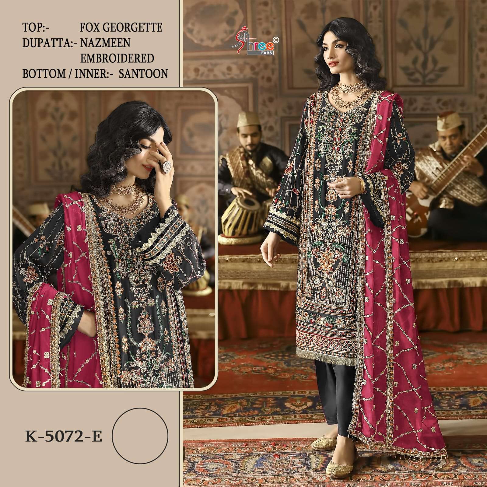 K-5072 HIT DESIGN BY SHREE FABS FAUX GEORGETTE EMBROIDERY PAKISTANI DRESSES