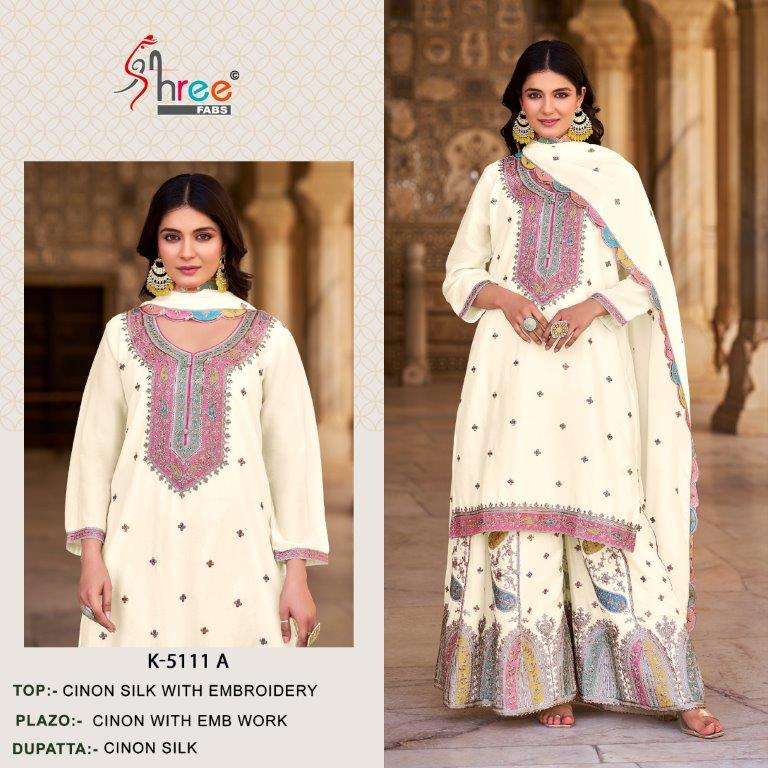 K-5111 COLOURS BY SHREE FABS CHINON SILK EMBROIDERY PAKISTANI DRESSES