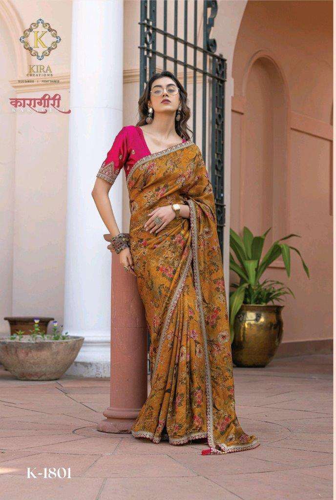 KARAGIRI SILK BY KIRA DESIGNER SOFT VISCOSE DOLA SILK WEAVING SAREES